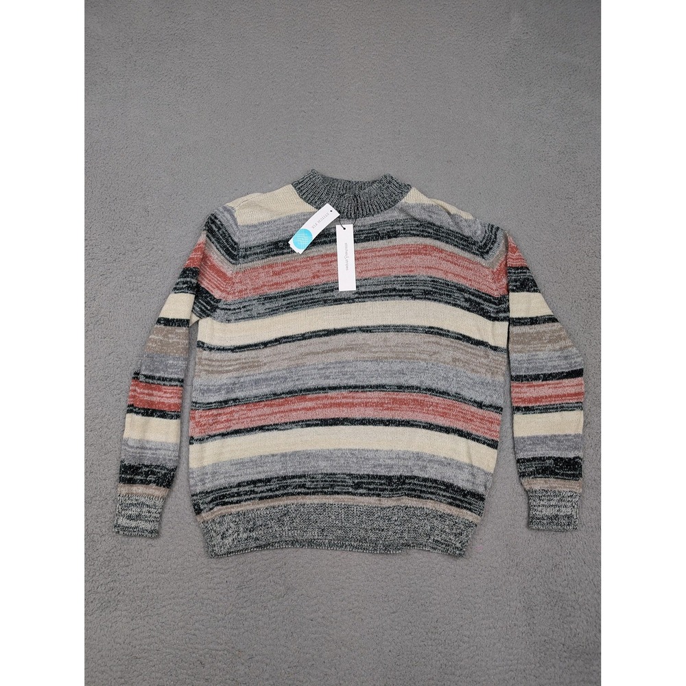 Stitches &‎ Stripes Sweater Womens Medium Grey Rivers Spacedye Striped Pullover